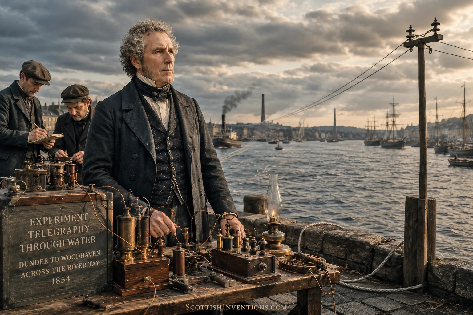 James Bowman Lindsay conducting telegraph experiments across the River Tay