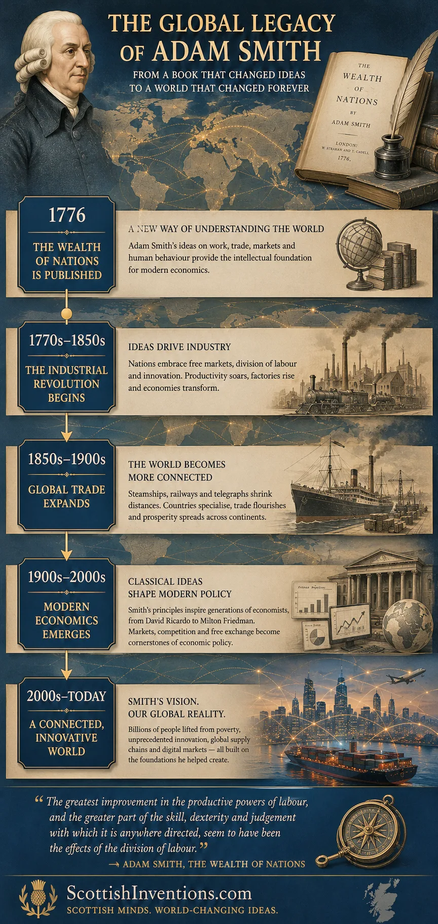 The global legacy of Adam Smith from 1776 to today — industrial revolution, global trade and modern economics