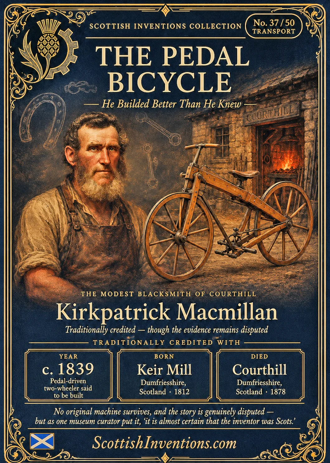 Pedal Bicycle collectible card — Scottish Inventions Collection