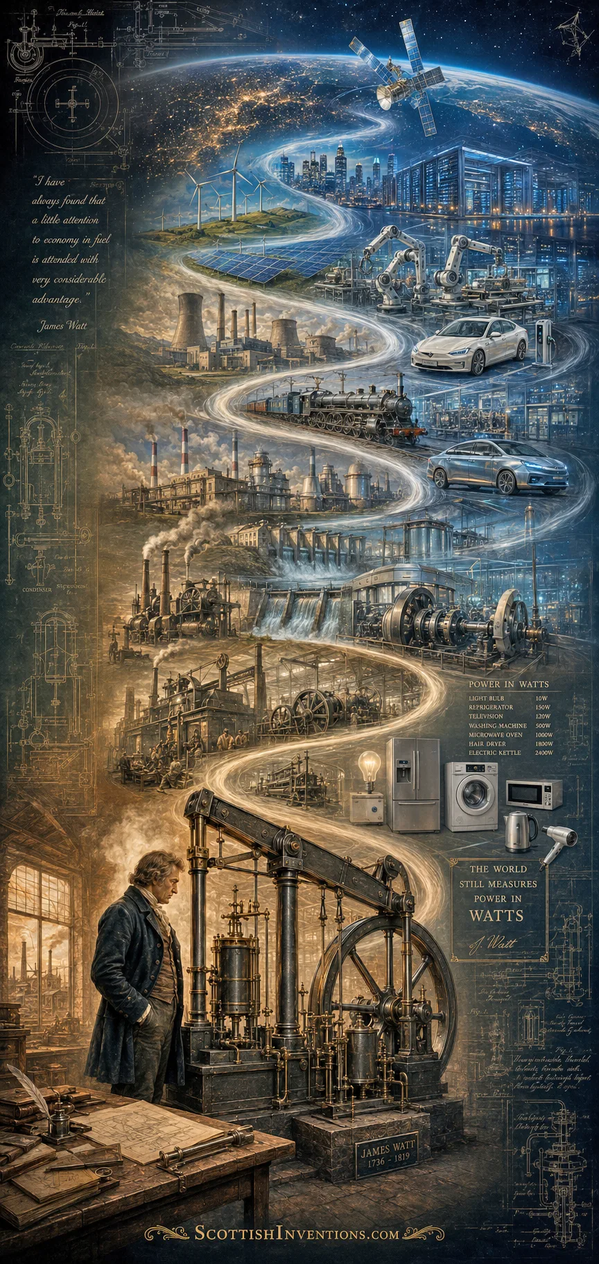 The World Still Measures Power in Watts James Watt's legacy from steam engines to modern technology