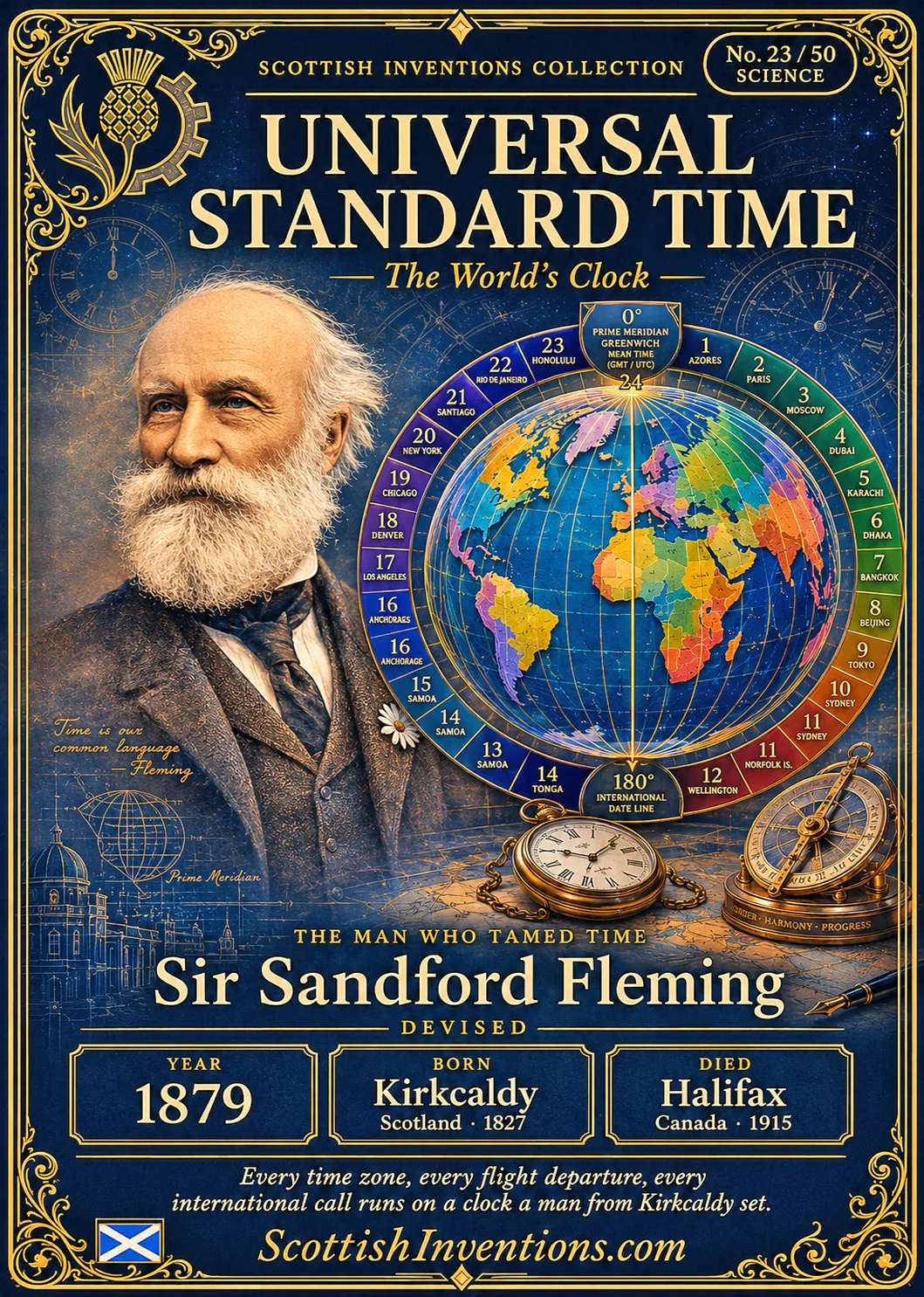 Universal Standard Time — Scottish Inventions Collection Universal Standard Time collectible card — Scottish Inventions Collection