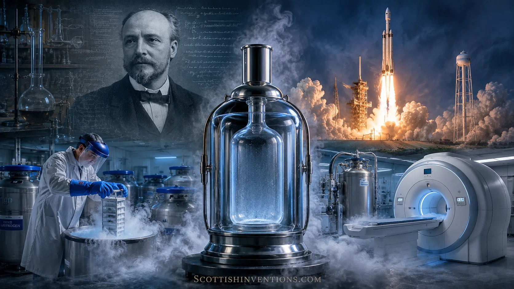 James Dewar's vacuum flask technology supporting modern medicine, scientific research and space exploration