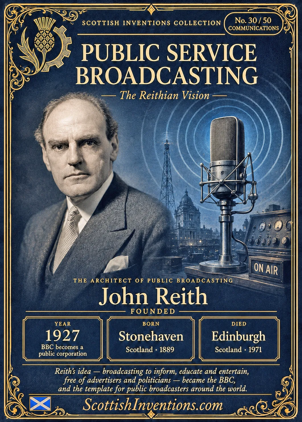 The BBC collectible card — Scottish institutions Collection