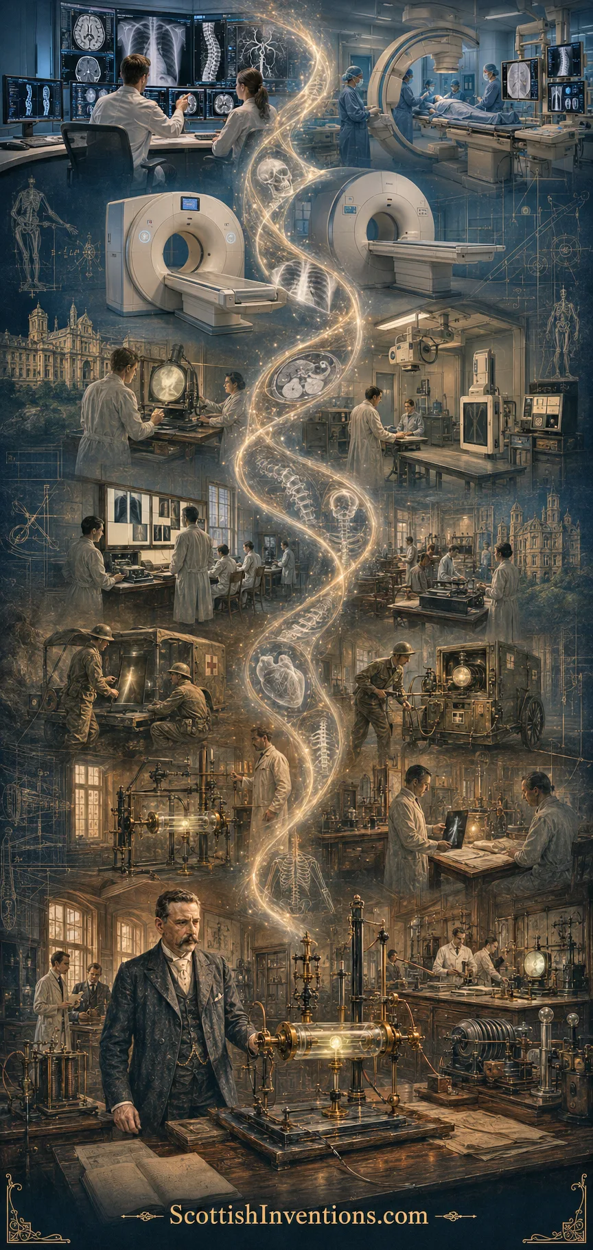 From Glasgow 1896 to modern medical imaging Modern CT scanners MRI scanners and hospital imaging descended from Dr John Macintyre's pioneering X-ray department