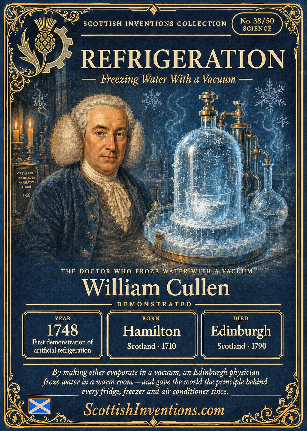 Refrigeration collectible card — Scottish Inventions Collection