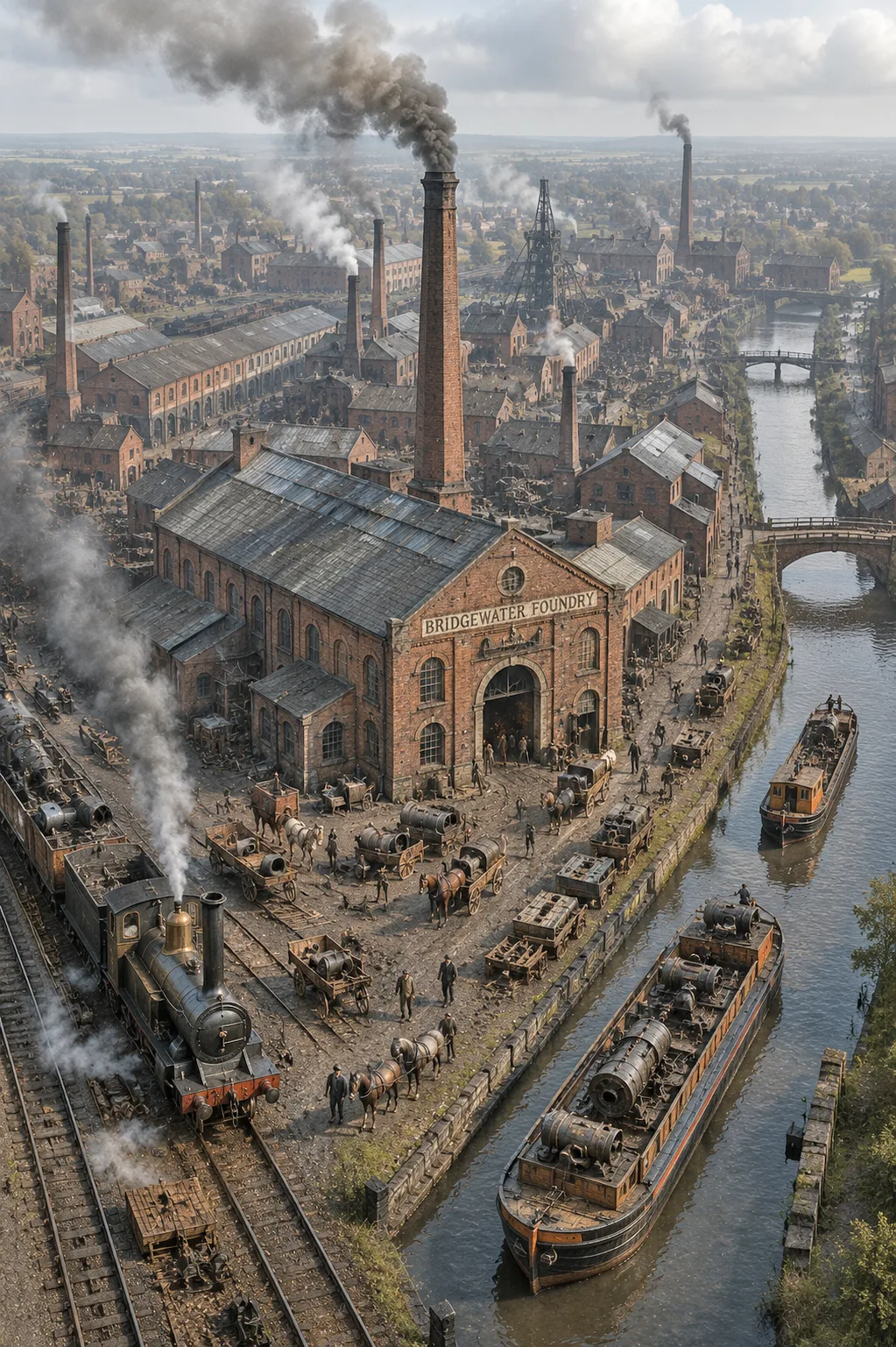 Bridgewater Foundry at Patricroft where James Nasmyth manufactured steam hammers