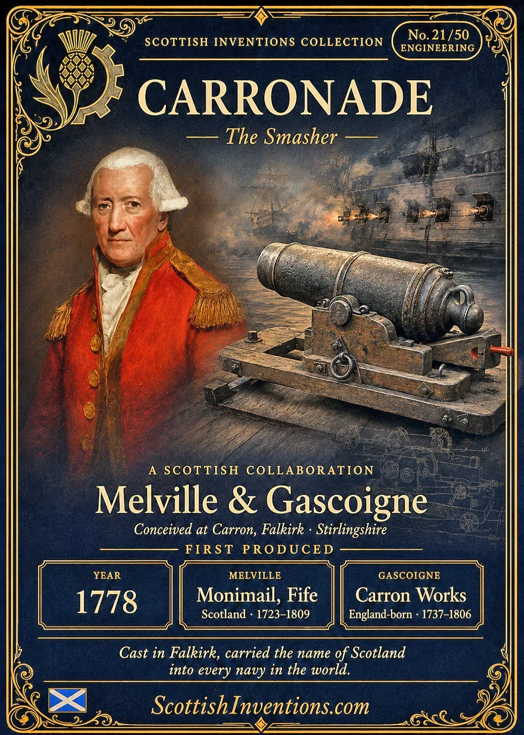 The Carronade collectible card — Scottish Inventions Collection