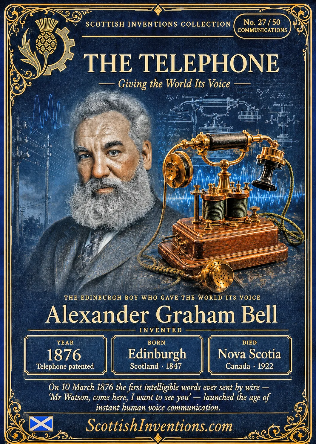 The Telephone — Scottish Inventions Collection The Telephone collectible card — Scottish Inventions Collection