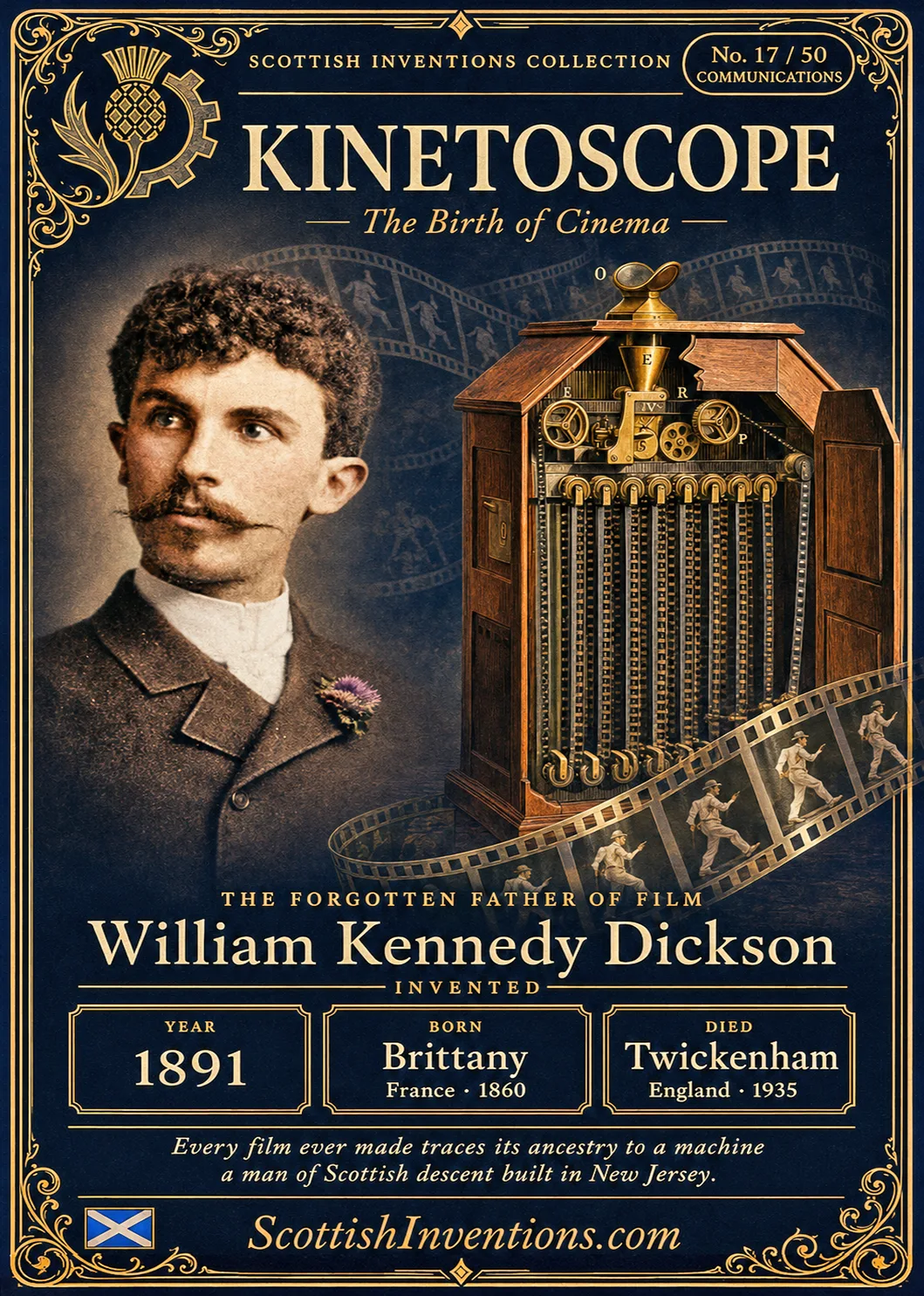 Kinetograph & Kinetoscope collectible card — Scottish Inventions Collection