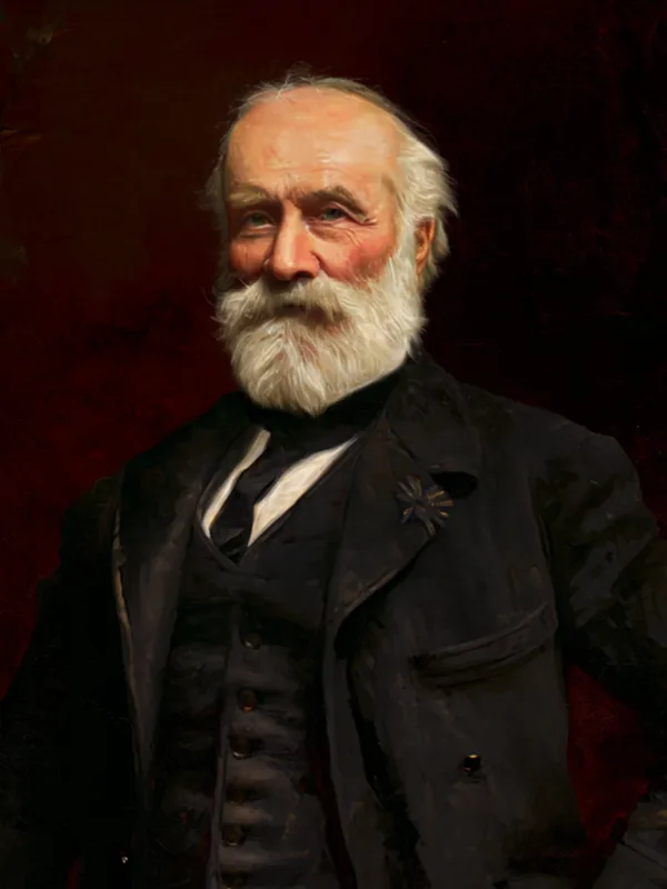 Portrait of Sir Sandford Fleming, the Kirkcaldy-born Canadian railway engineer who campaigned for worldwide standard time from 1879.
