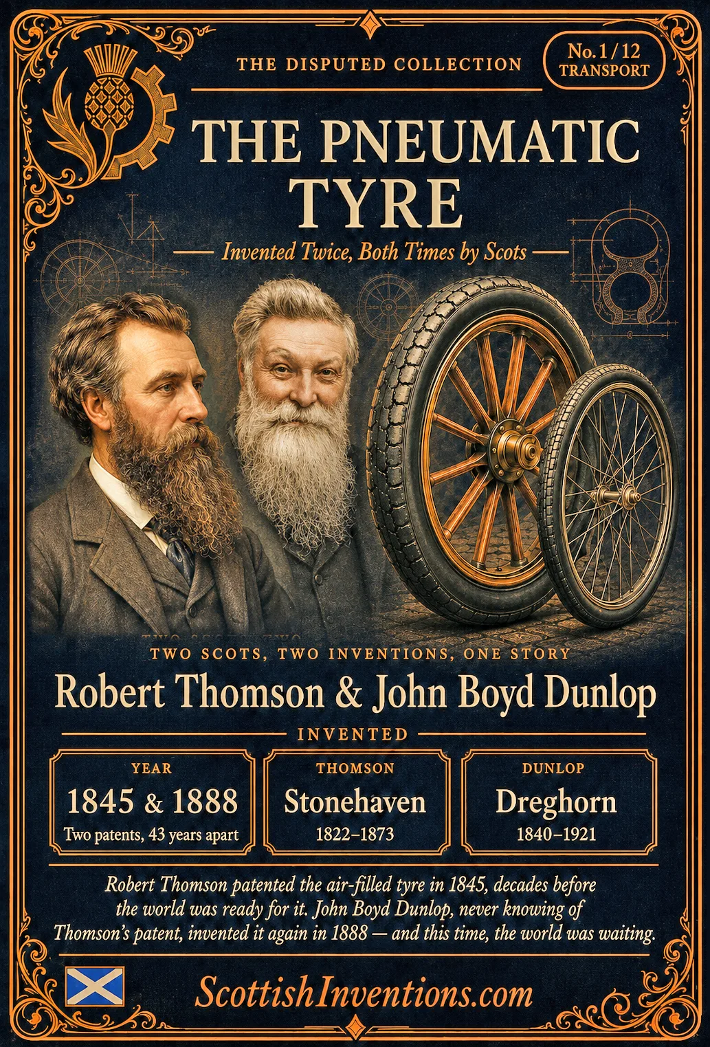 Pneumatic Tyre collectible card — Scottish inventions Collection