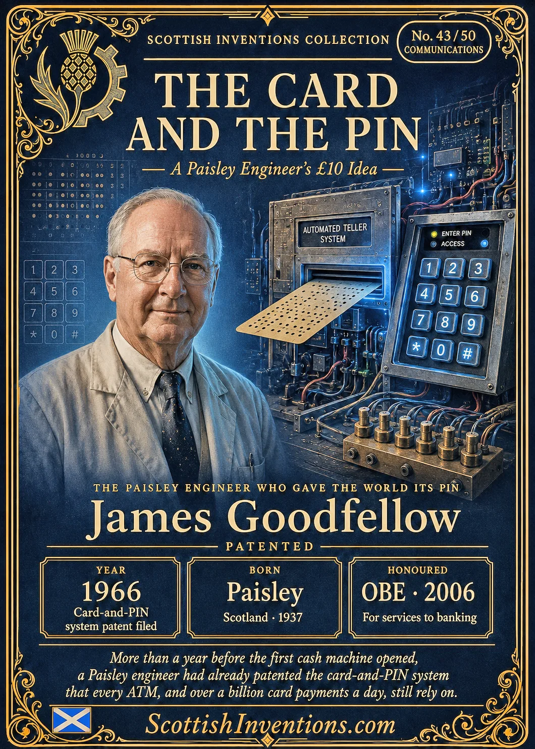 ATM and PIN collectible card — Scottish Inventions Collection