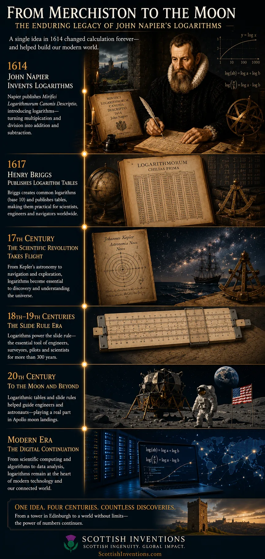 Modern science and technology built on John Napier's invention of logarithms