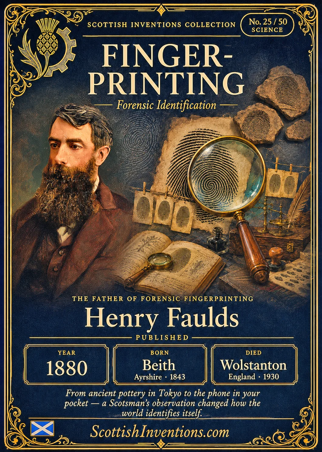 Fingerprint Identification collectible card — Scottish Inventions Collection