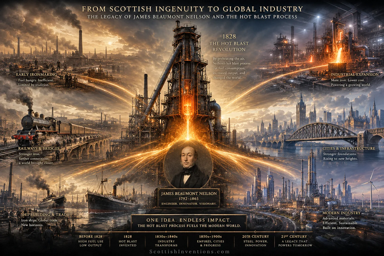 From Scottish ingenuity to global industry — the legacy of the Hot Blast Process Global industrial impact of the Hot Blast Process invented by James Beaumont Neilson