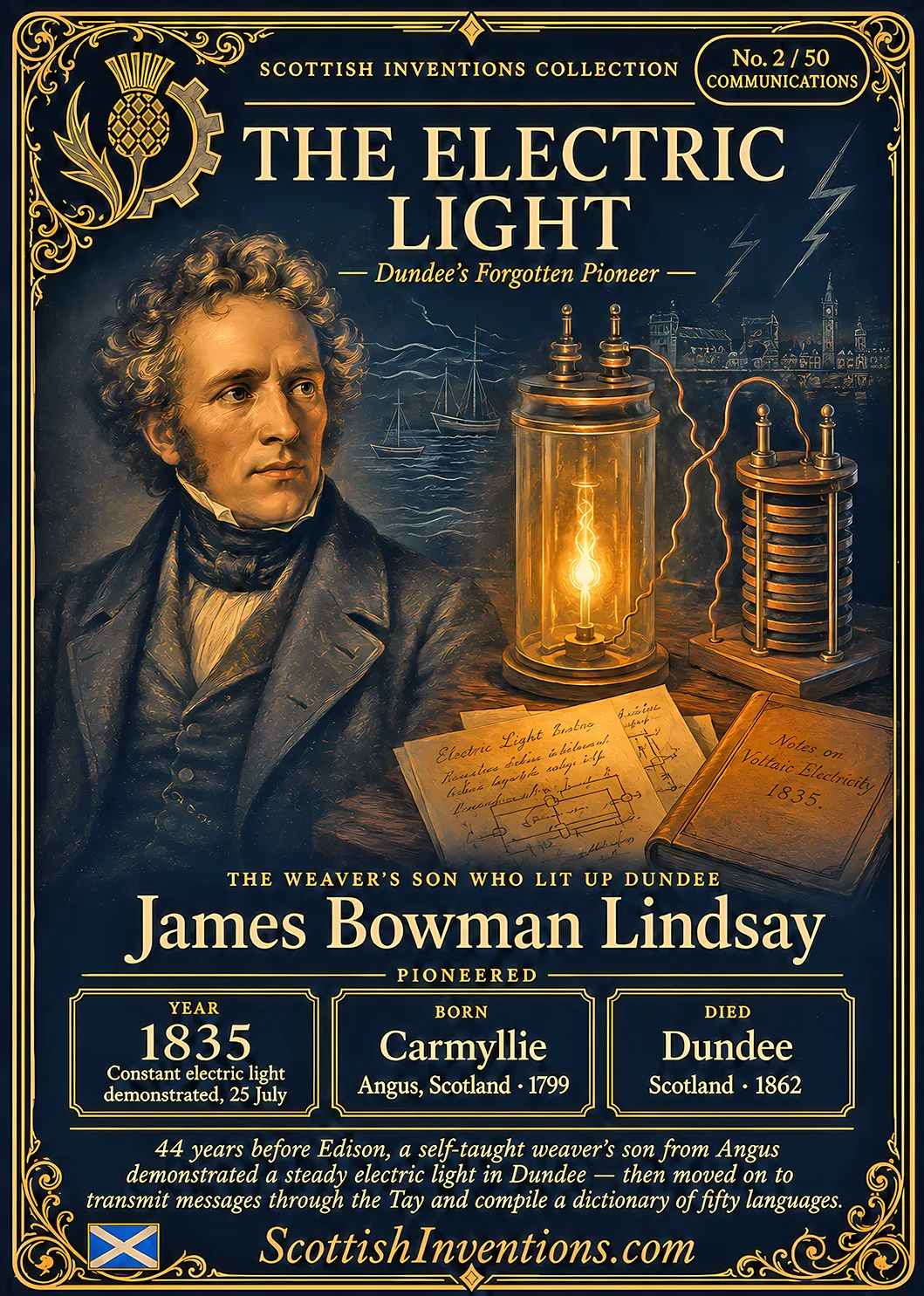 Electric Light collectible card — Scottish inventions Collection