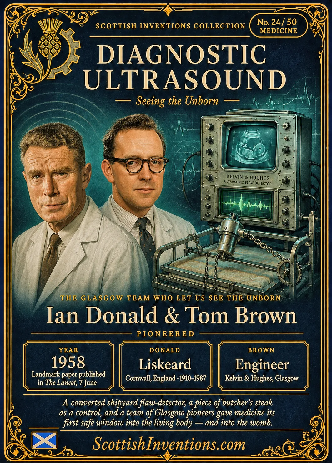 Diagnostic Ultrasound collectible card — Scottish inventions Collection