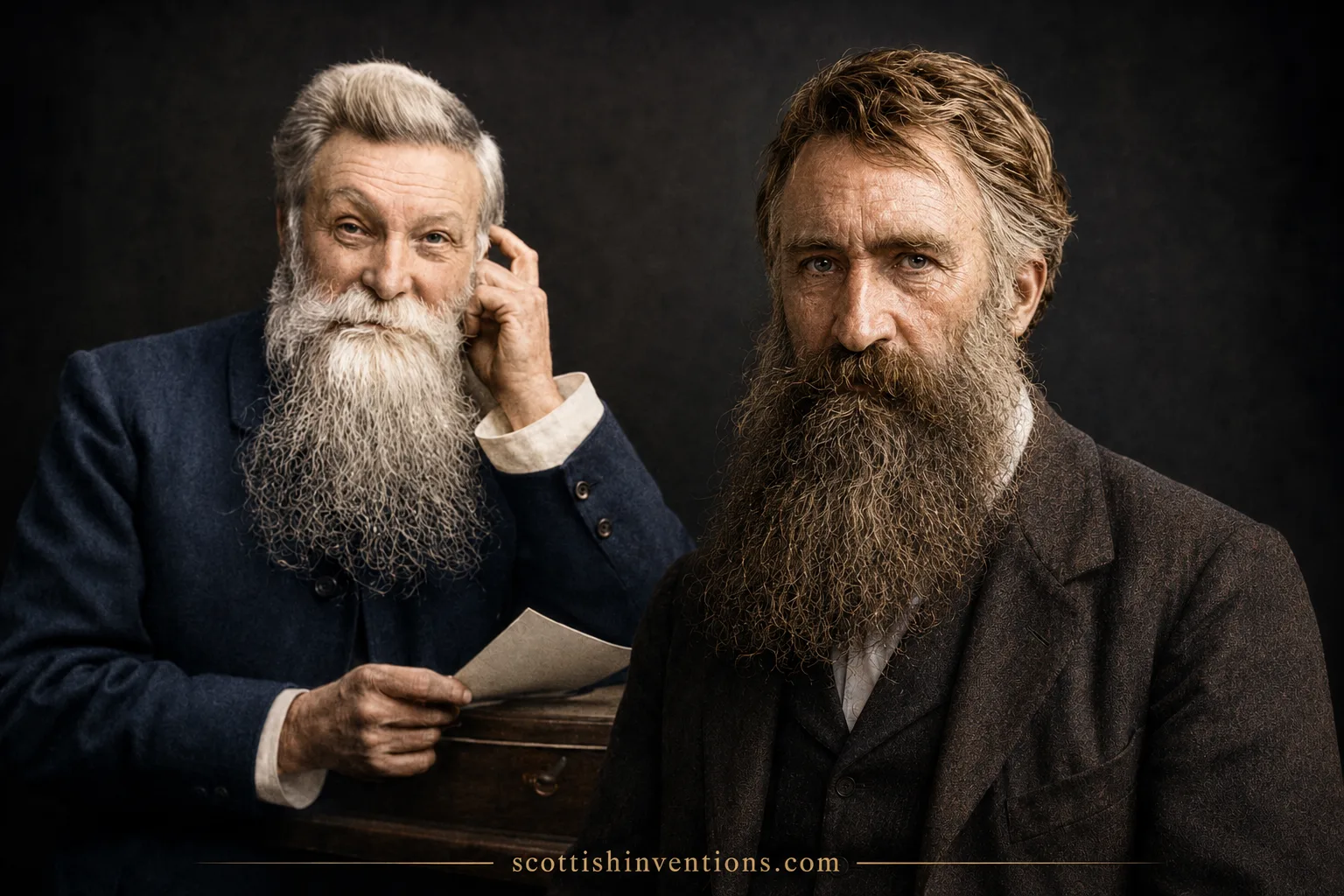 Robert William Thomson and John Boyd Dunlop colourised historical portraits