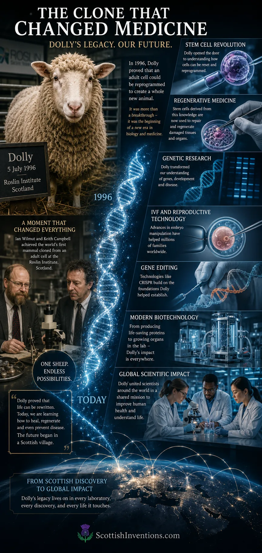 Modern biotechnology and regenerative medicine inspired by Dolly the Sheep