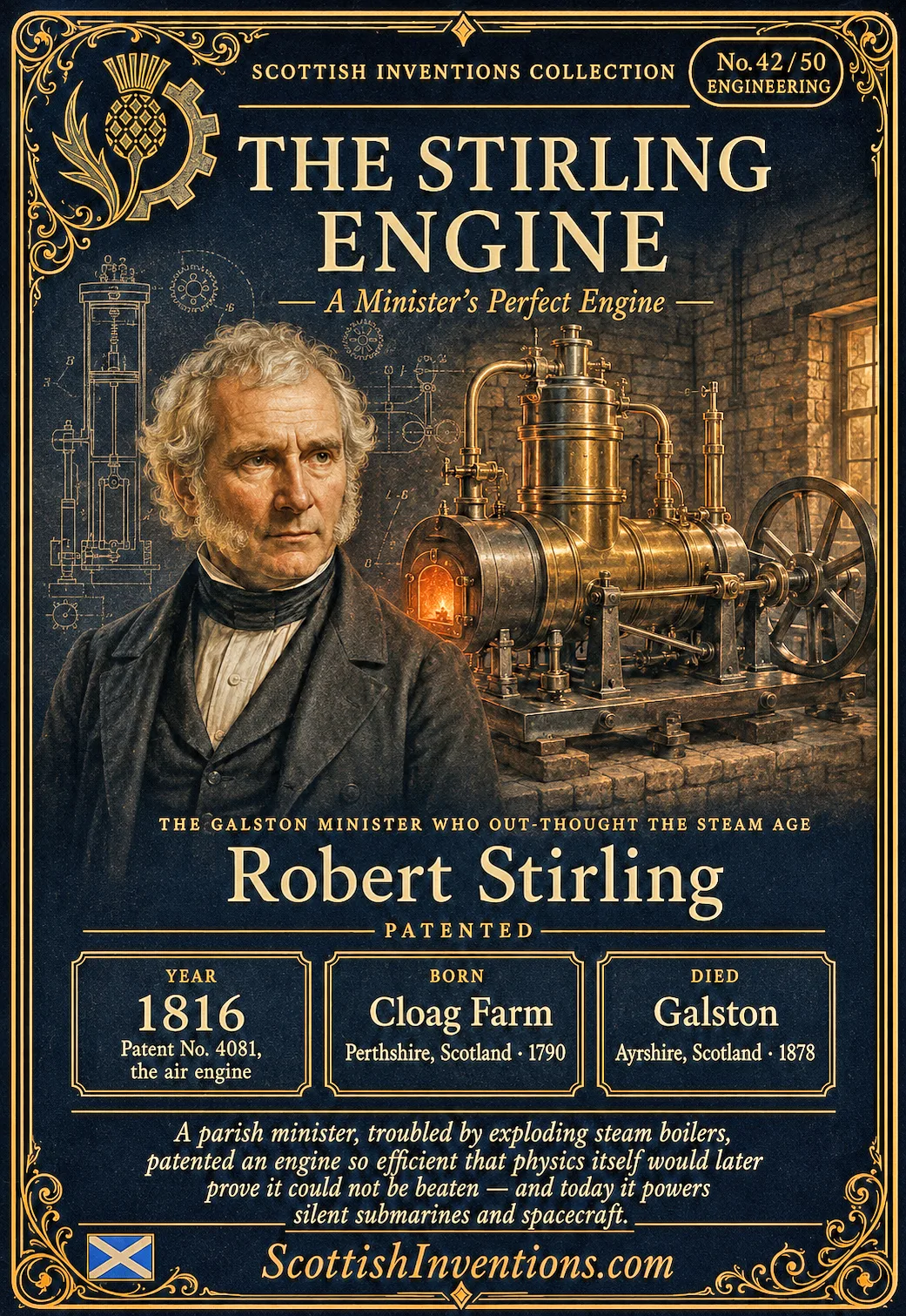 Stirling Engine — Scottish Inventions Collection Stirling Engine collectible card — Scottish Inventions Collection
