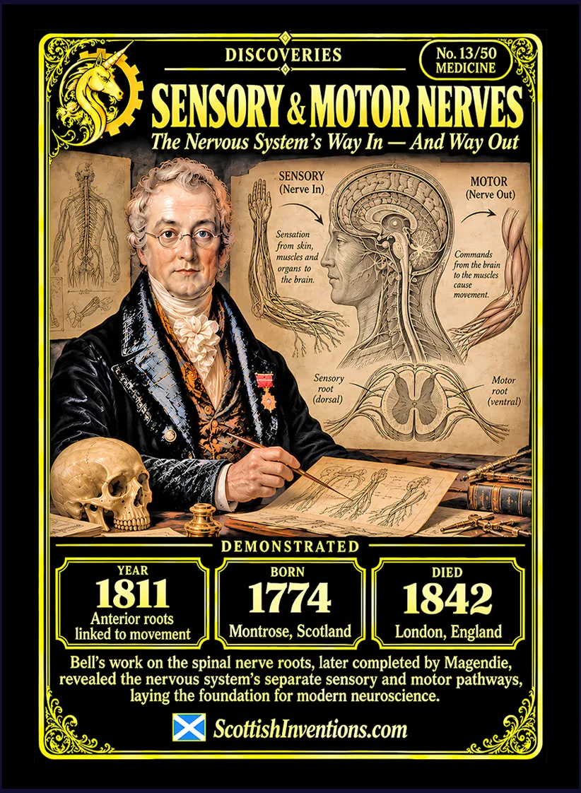 Bell-Magendie Law collectible card — Scottish discoveries Collection