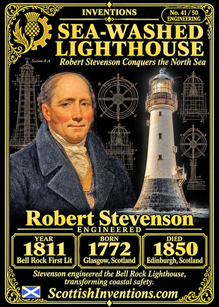 Bell Rock Lighthouse collectible card — Scottish Inventions Collection