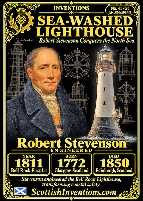 Bell Rock Lighthouse collectible card — Scottish Inventions Collection