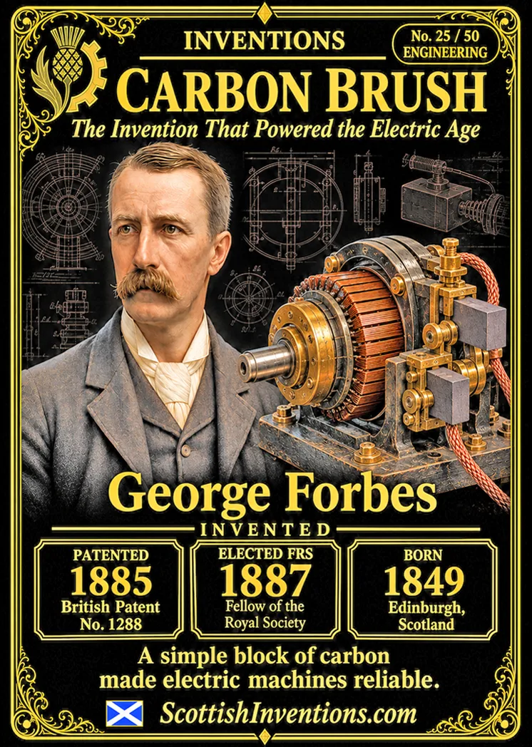 The Carbon Brush collectible card — Scottish Inventions Collection