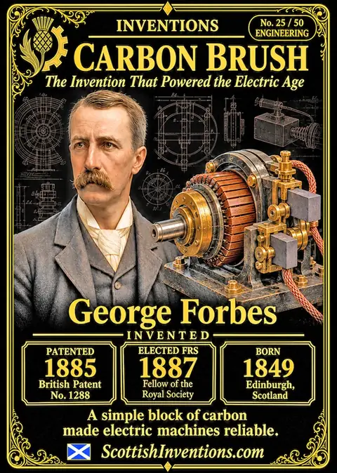 The Carbon Brush collectible card — Scottish Inventions Collection