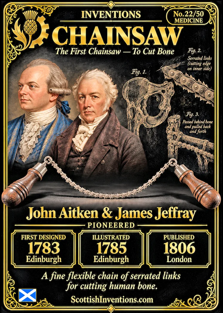 Chainsaw collectible card — Scottish Inventions Collection
