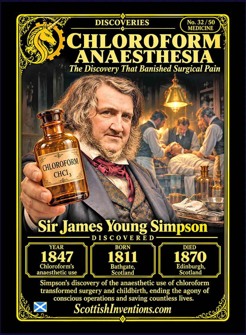 Chloroform collectible card — Scottish discoveries Collection
