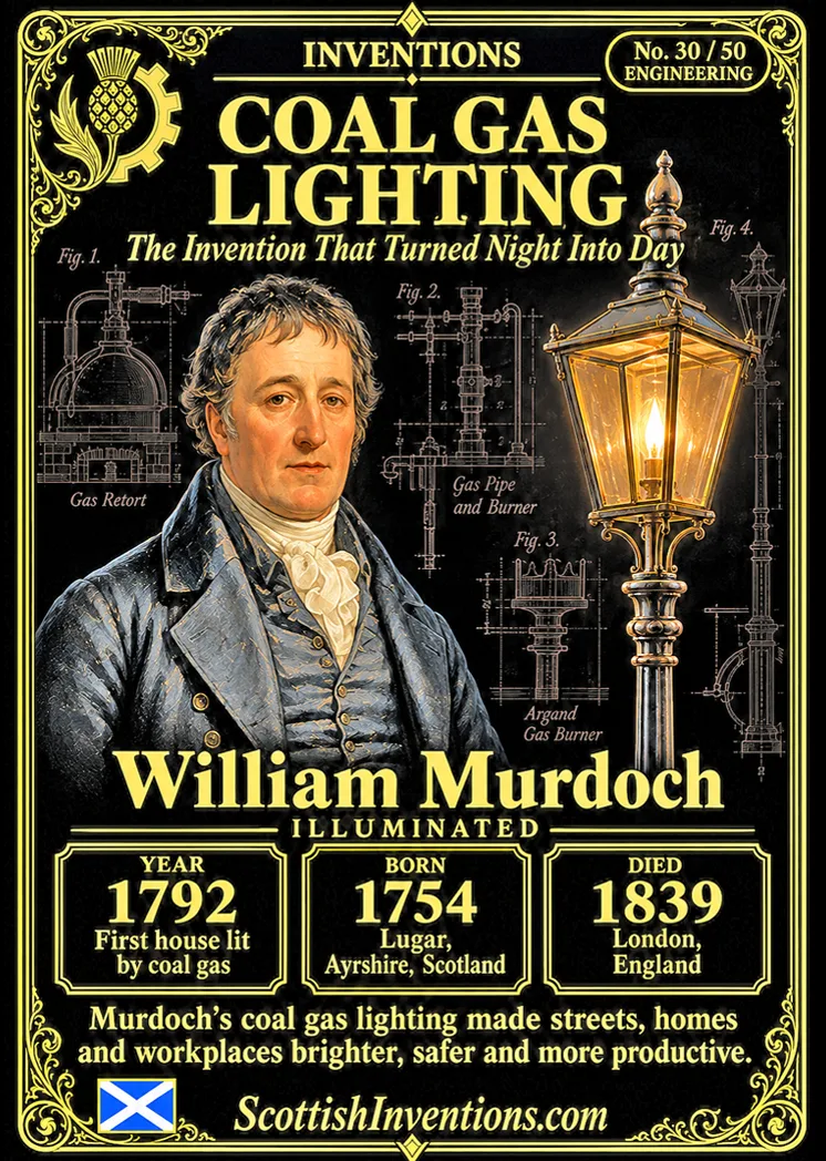 Coal Gas Lighting collectible card — Scottish Inventions Collection