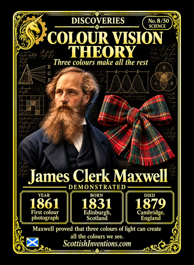 Colour Vision Theory collectible card — Scottish discoveries Collection