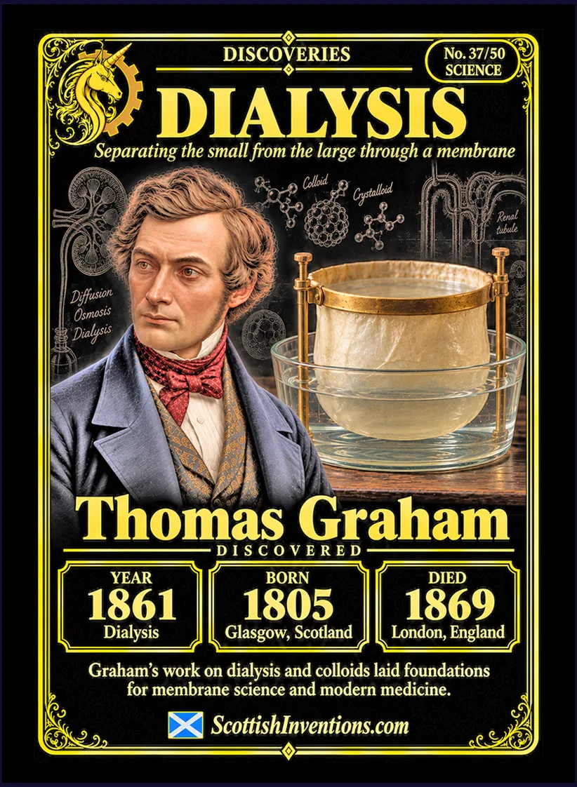 Dialysis collectible card — Scottish discoveries Collection