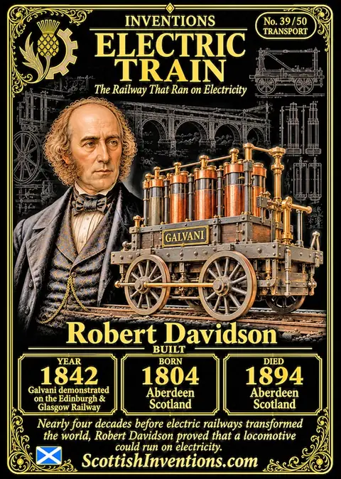 First Electric Locomotive collectible card — Scottish Inventions Collection