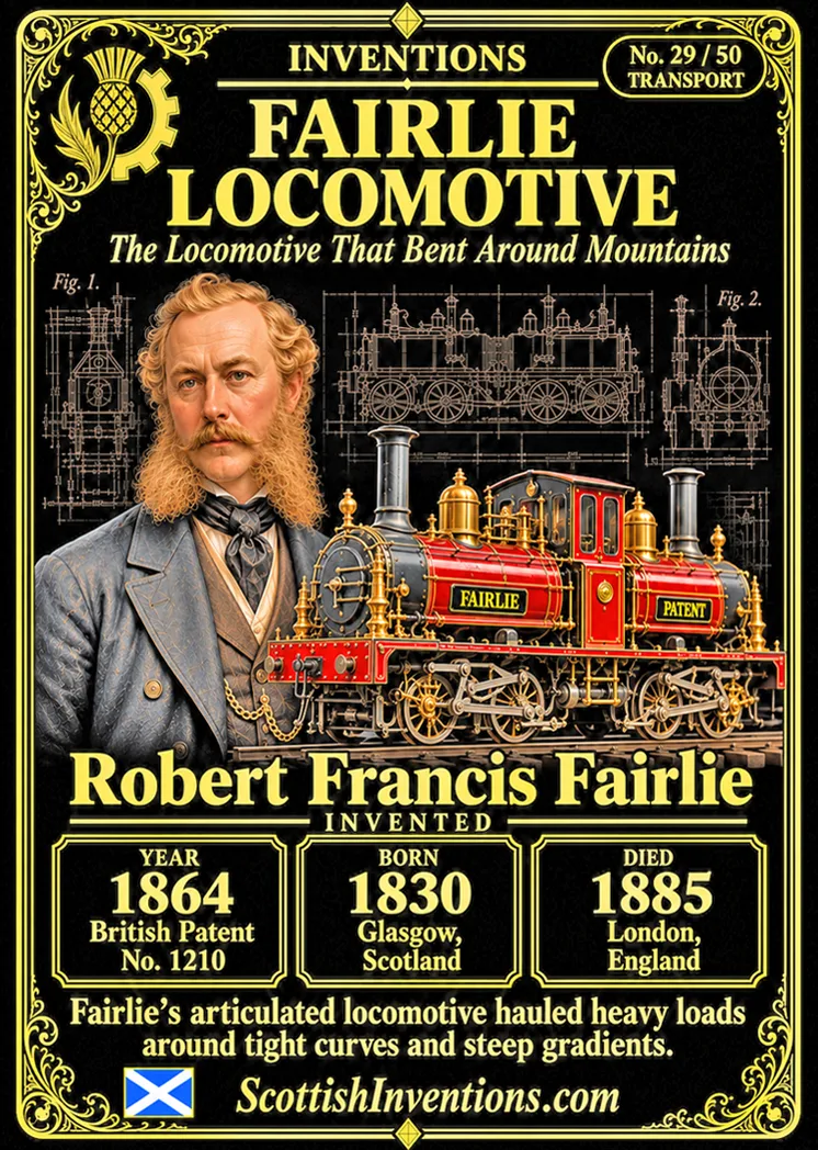 The Fairlie Locomotive collectible card — Scottish Inventions Collection