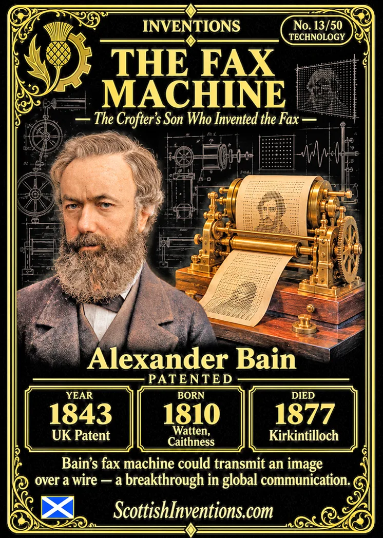 Bain's Chemical Telegraph collectible card — Scottish Inventions Collection