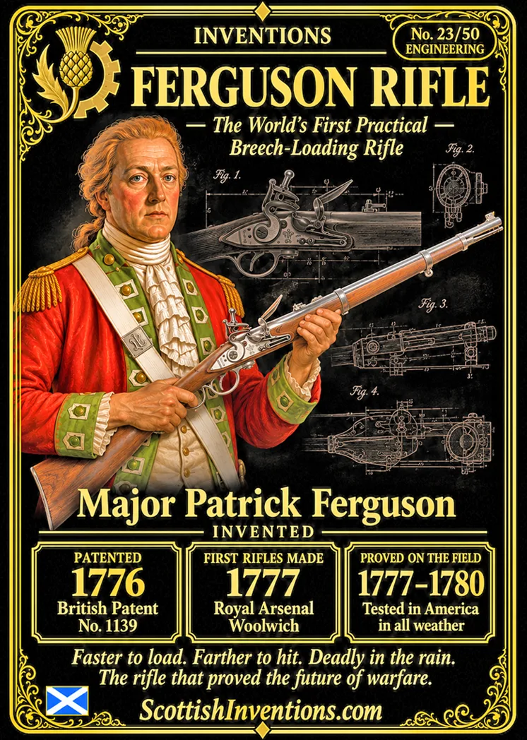 Ferguson Breech-Loading Rifle collectible card — Scottish Inventions Collection