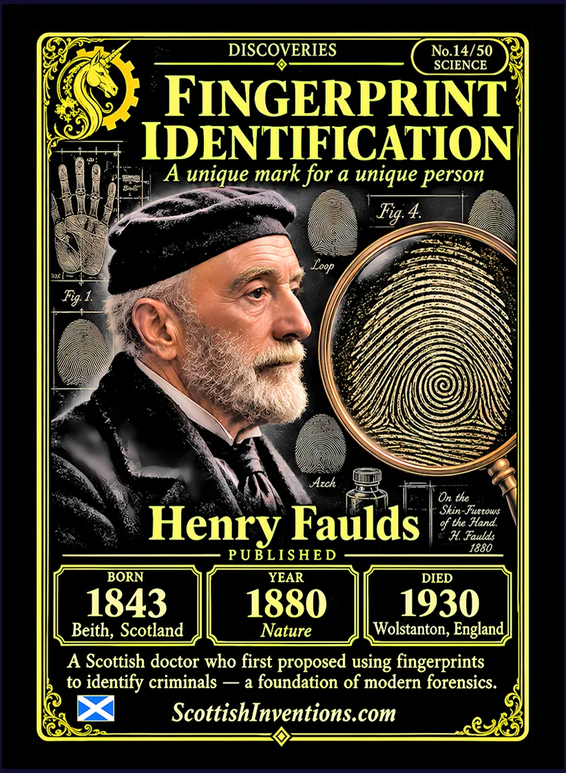 Fingerprints collectible card — Scottish discoveries Collection