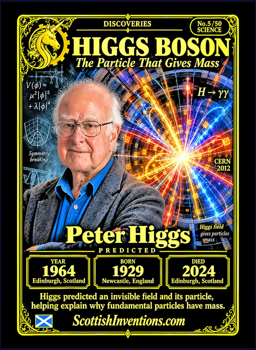Higgs Boson collectible card — Scottish discoveries Collection