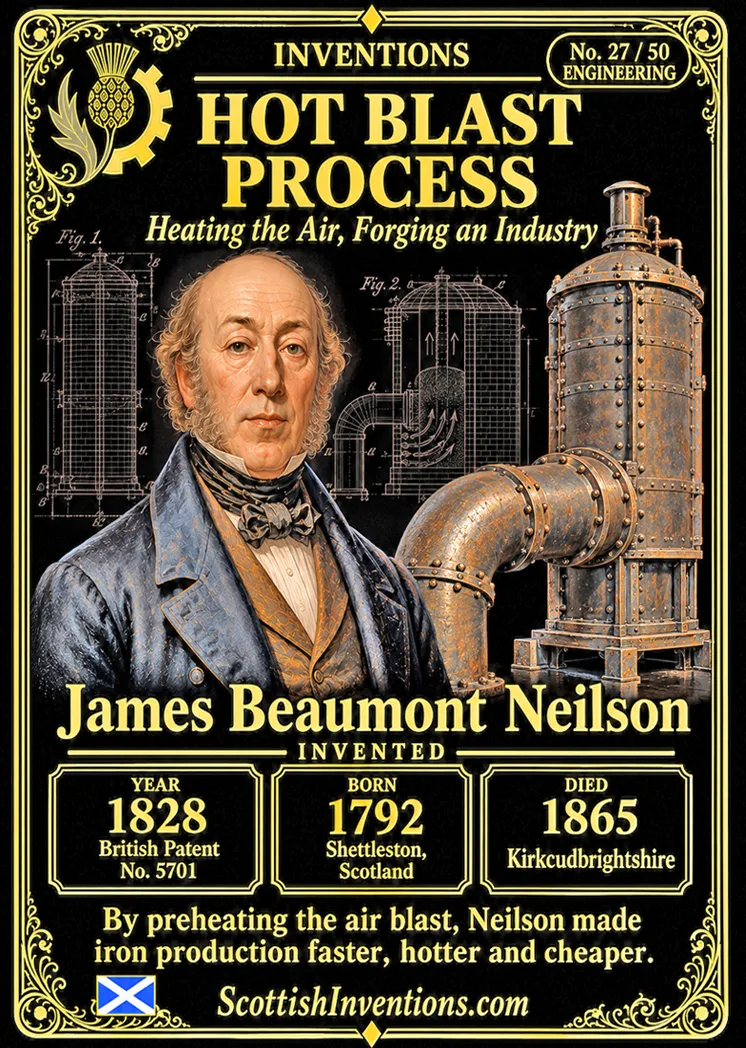 The Hot Blast Process collectible card — Scottish Inventions Collection