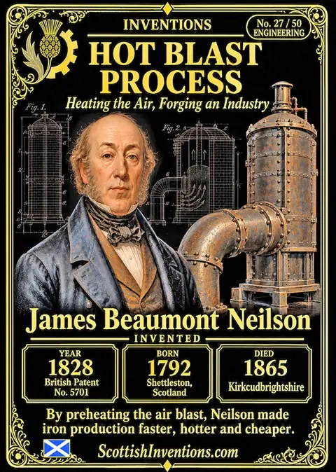 The Hot Blast Process collectible card — Scottish Inventions Collection