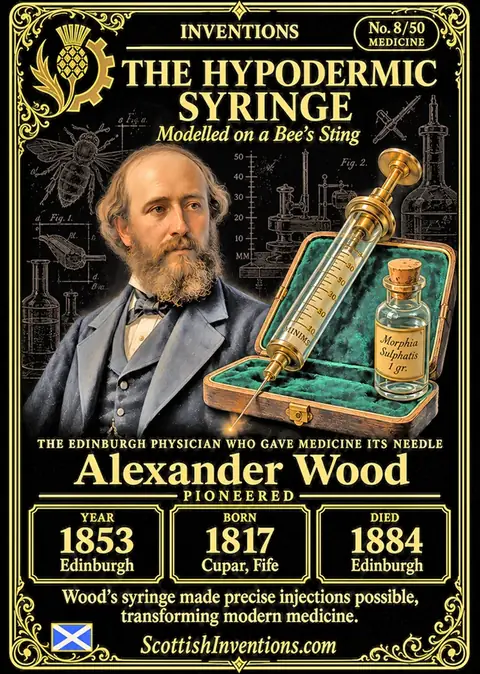 Hypodermic Syringe collectible card — Scottish Inventions Collection
