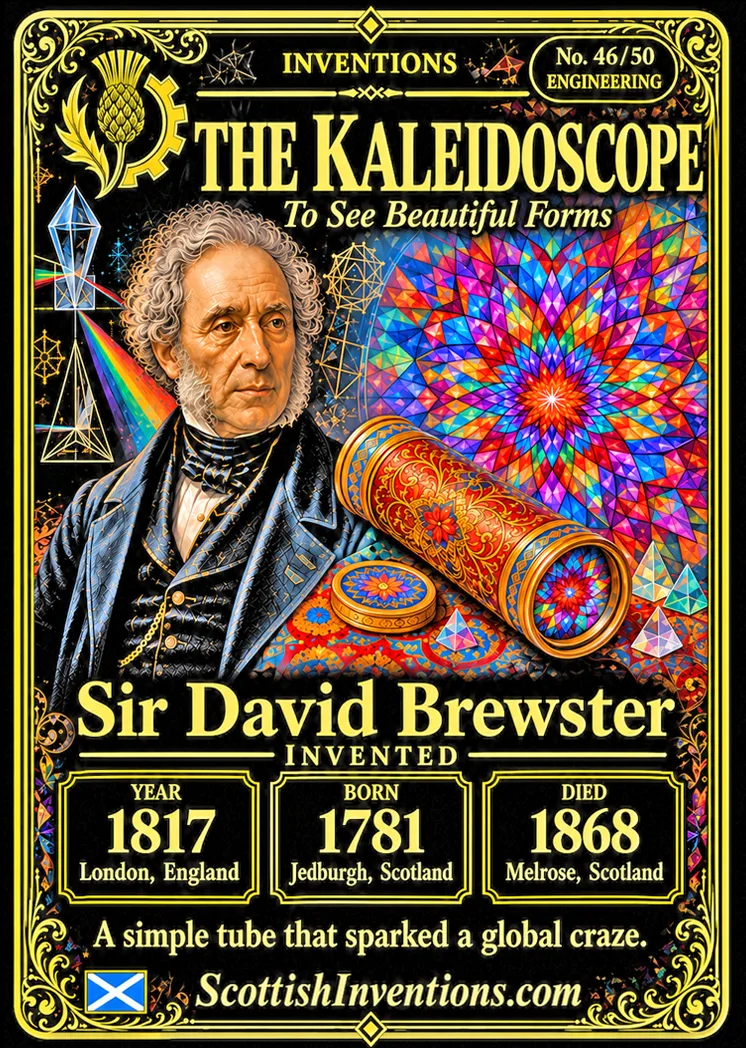 Kaleidoscope collectible card — Scottish Inventions Collection