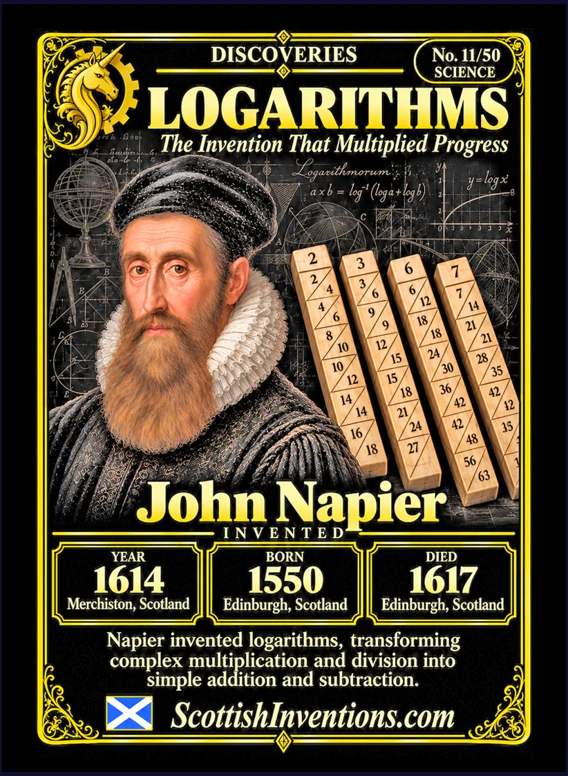 Napier's Bones collectible card — Scottish discoveries Collection