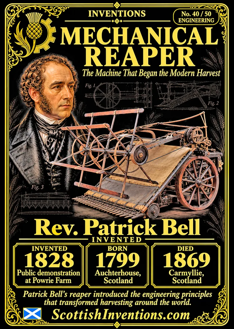 Mechanical Reaping Machine collectible card — Scottish Inventions Collection