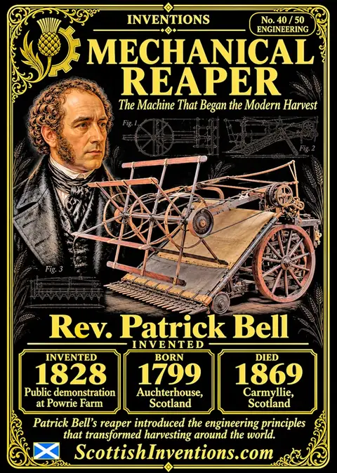Mechanical Reaping Machine collectible card — Scottish Inventions Collection