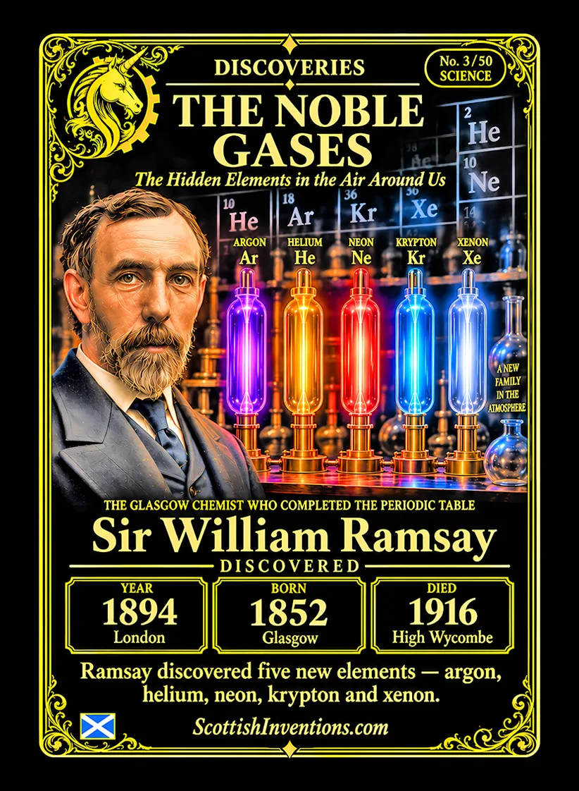 Noble Gases collectible card — Scottish discoveries Collection