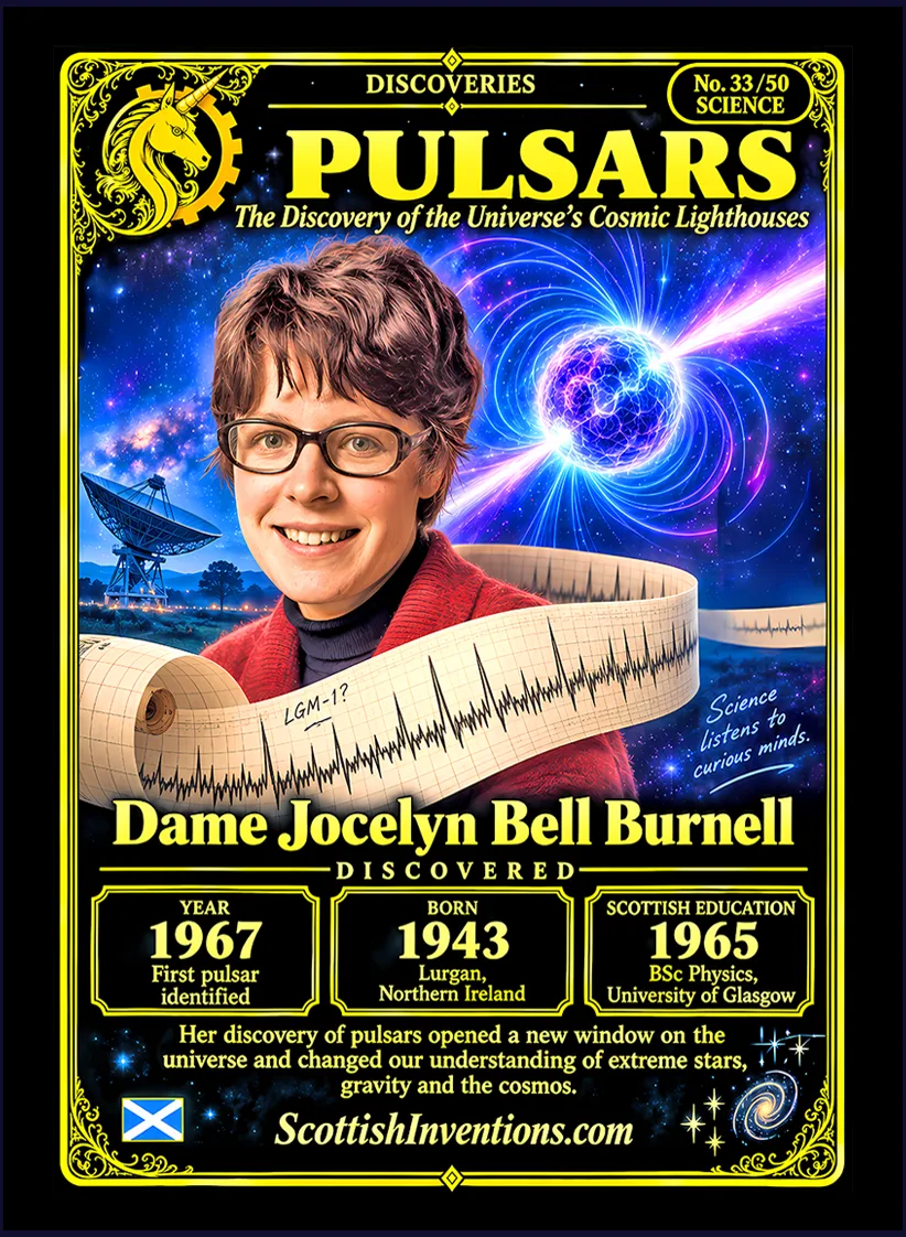 Pulsars collectible card — Scottish discoveries Collection