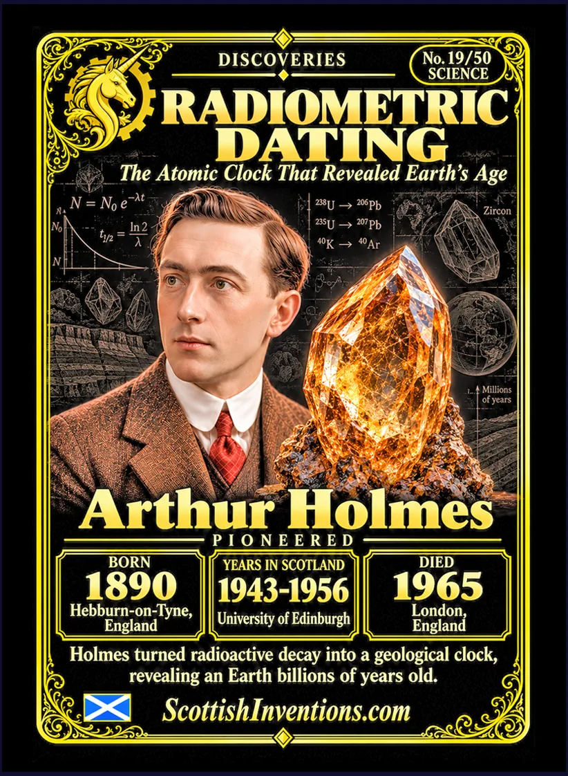 Radiometric Dating collectible card — Scottish discoveries Collection